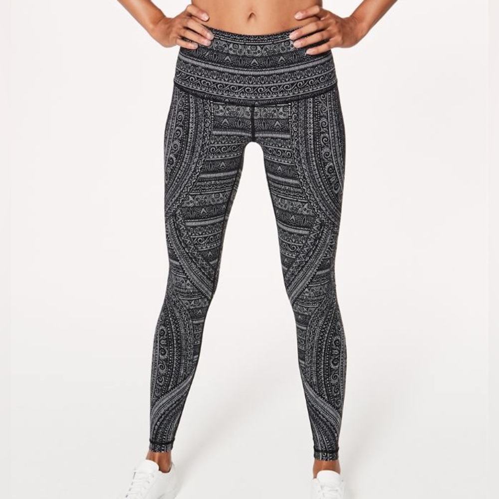 Lululemon Wunder Under Hi-Rise Tight (Nulux 28") Ice Grey Black